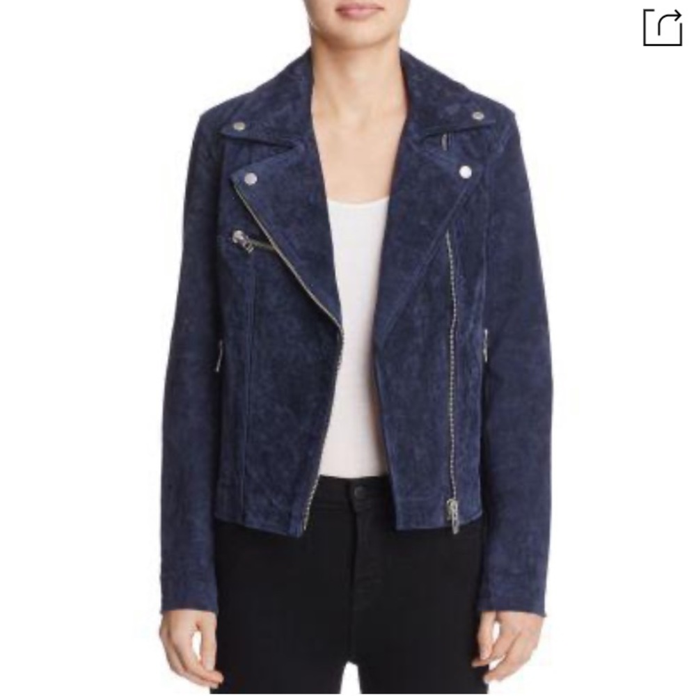 BLANK NYC Suede Moto Jacket in Blue Valentine - Picture 1 of 8